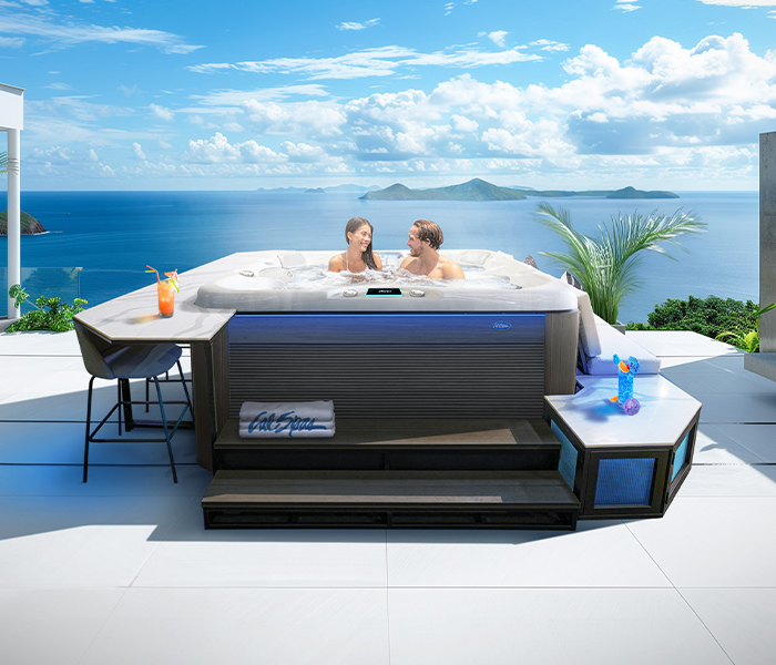 Calspas hot tub being used in a family setting - Stpeters